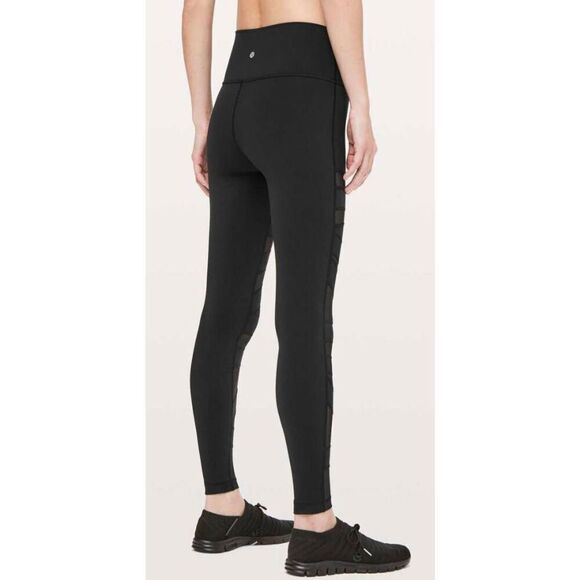 LULULEMON ATHLETICA Wunder Under Pant (High-Rise) 'Tech Mesh 28' In Black Size 6 - Picture 3 of 5